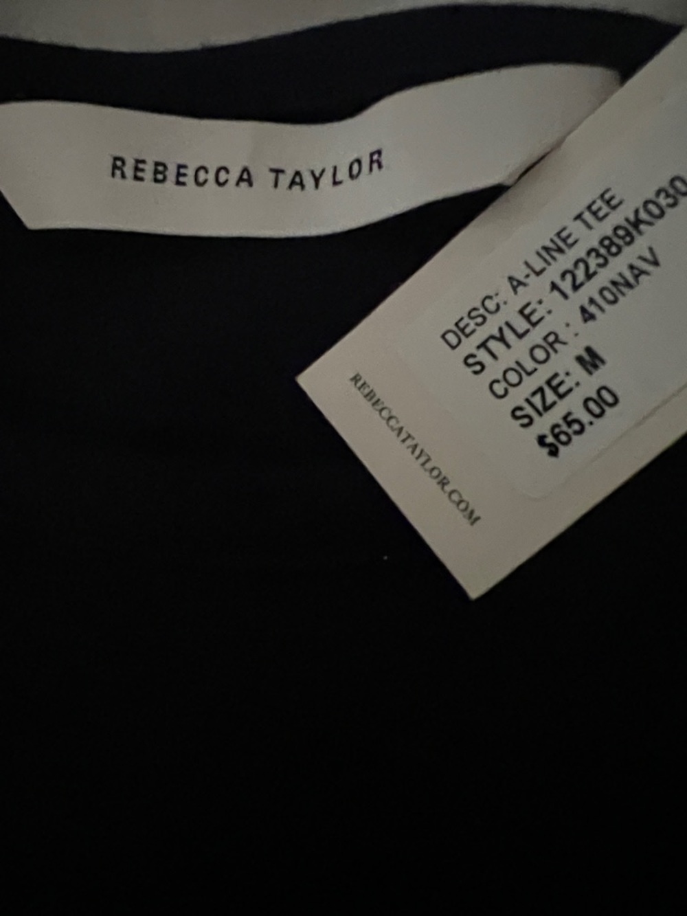 Rebecca Taylor Navy Puff Sleeve Short Sleeve Tee - Picture 3 of 5